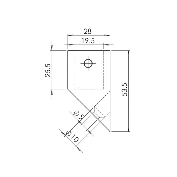 Wandanschluss 45 Grad, quadratisch für Dusch-Stabilisierungsstange von TARNIT GmbH - DIE Glaserei
