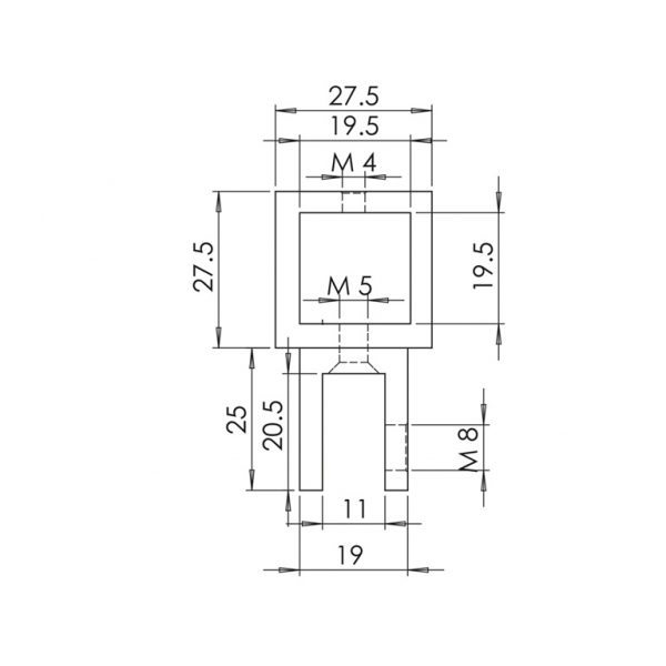 xGlasanschluss für Stabilisierungsstange quadratisch von TARTNI GmbH - DIE Glaserei