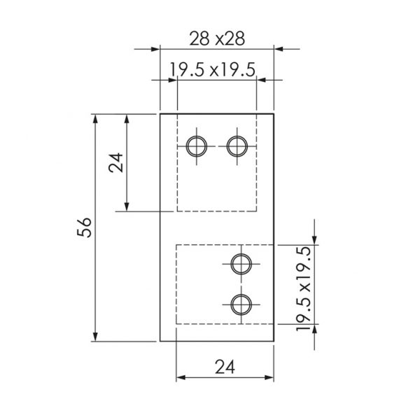 Eckanschluss 90 Grad quadratisch für Dusch-Stabilisierungsstange von TARNIT GmbH - DIE Glaserei