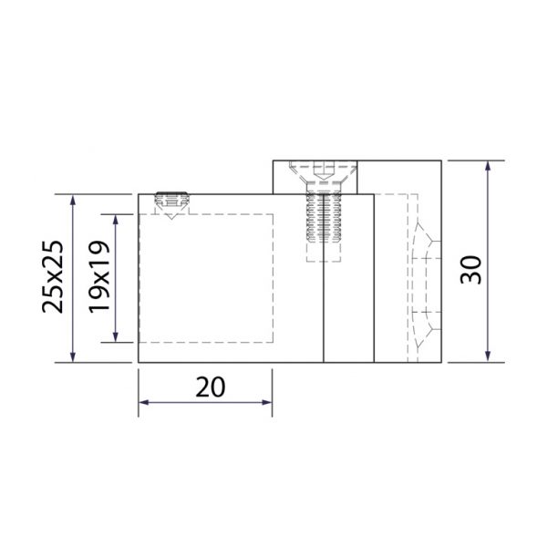 Wandanschluss schwenkbar quadratisch, Chrom glänzend für Stabilisierungsstange von TARNIT GmbH - DIE Glaserei