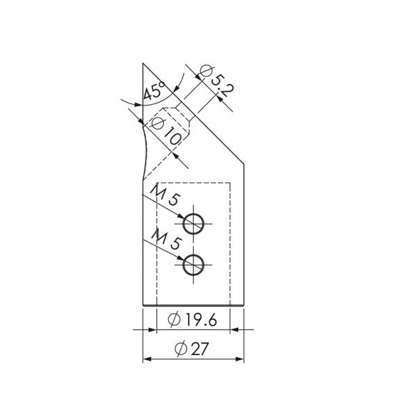 Wandanschluss 45 Grad, rund für Dusch-Stabilisierungsstange von TARNIT GmbH - DIE Glaserei