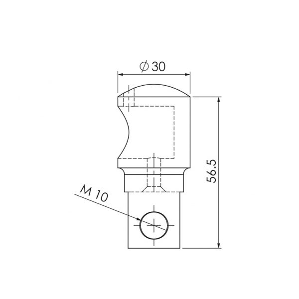 Glasanschluss quadratisch für Dusch-Stabilisierungsstange - geschlossen von TARNIT GmbH - DIE Glaserei