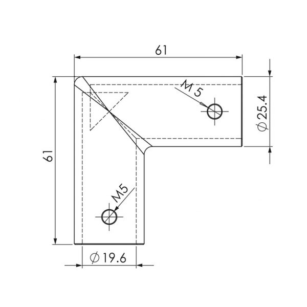 Eckverbinder 90 Grad, für Rohr Ø 19 mm von Tarnit GmbH - DIE Glaserei